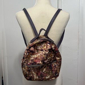 Gold and purple backpack